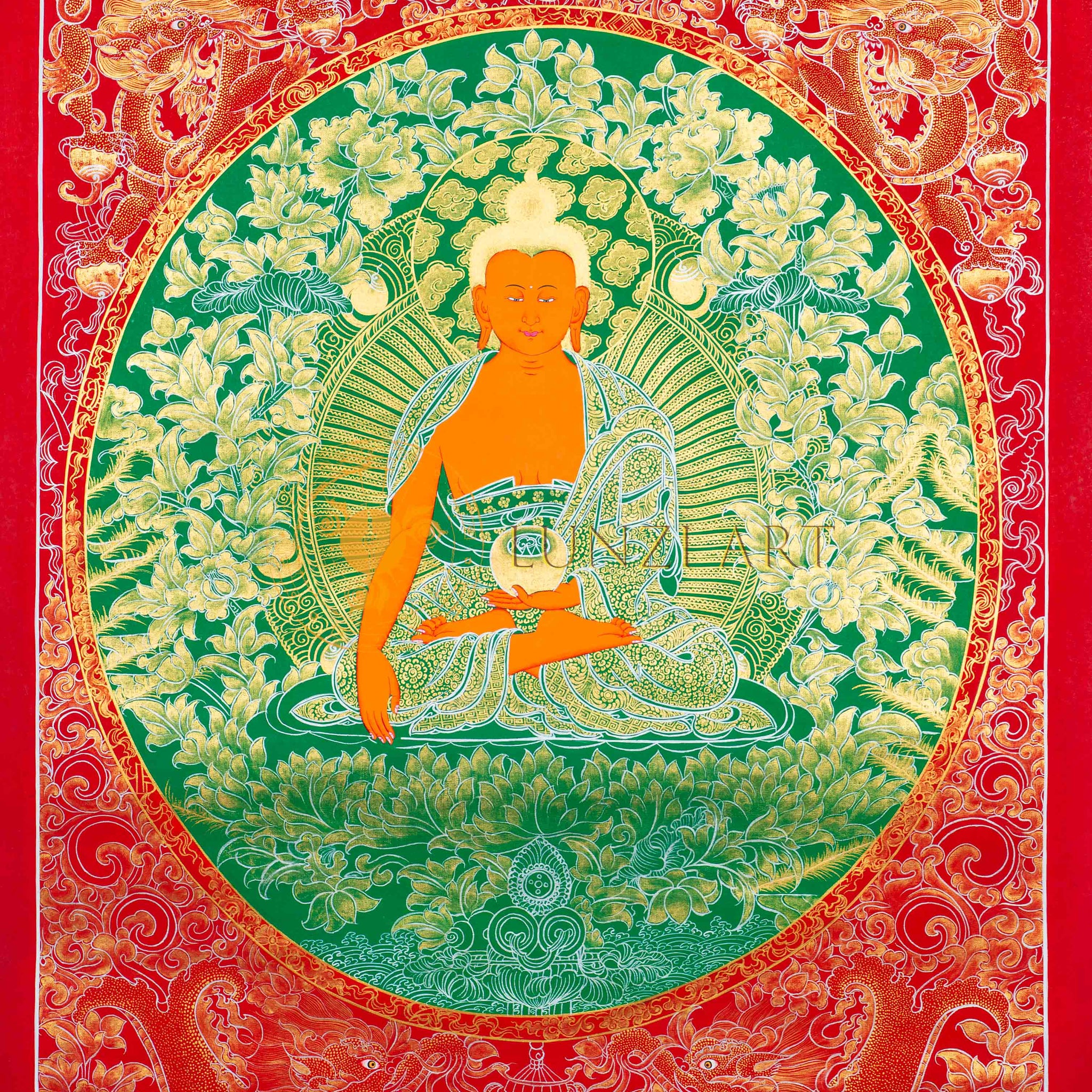 Shakyamuni Thangka – Arte sacra dipinta a mano dell'illuminazione e della serenità