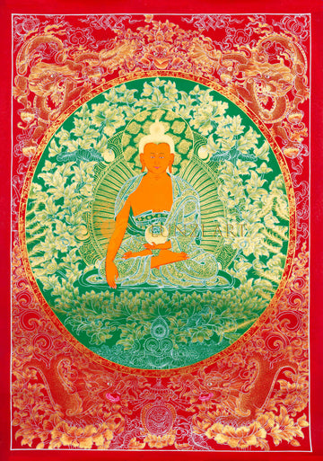 Shakyamuni Thangka – Arte sacra dipinta a mano dell'illuminazione e della serenità