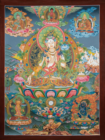 Thangka of Divine Compassion and Universal Vigilance: White Tara