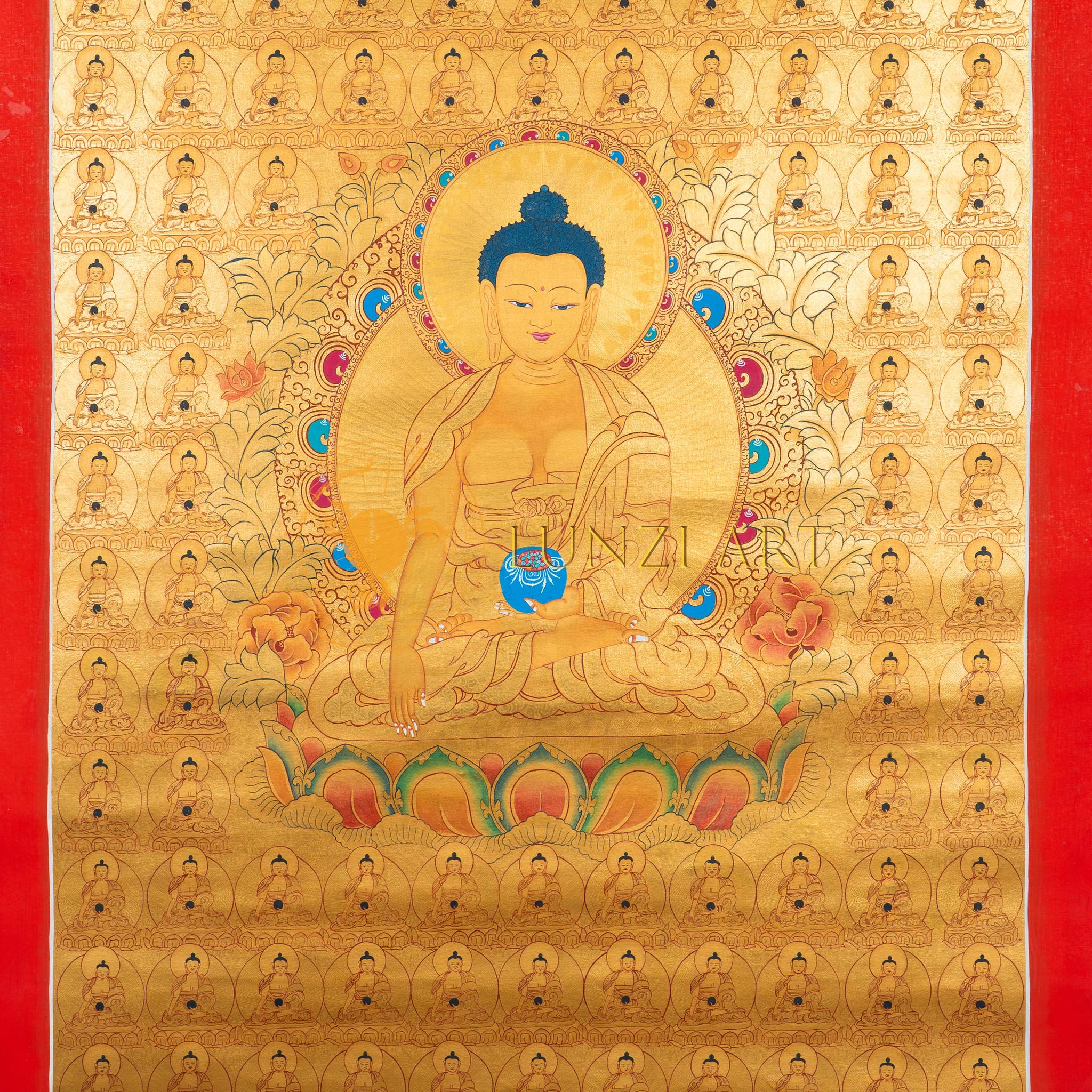 Handpainted 108 Shakyamuni Buddha Thangka