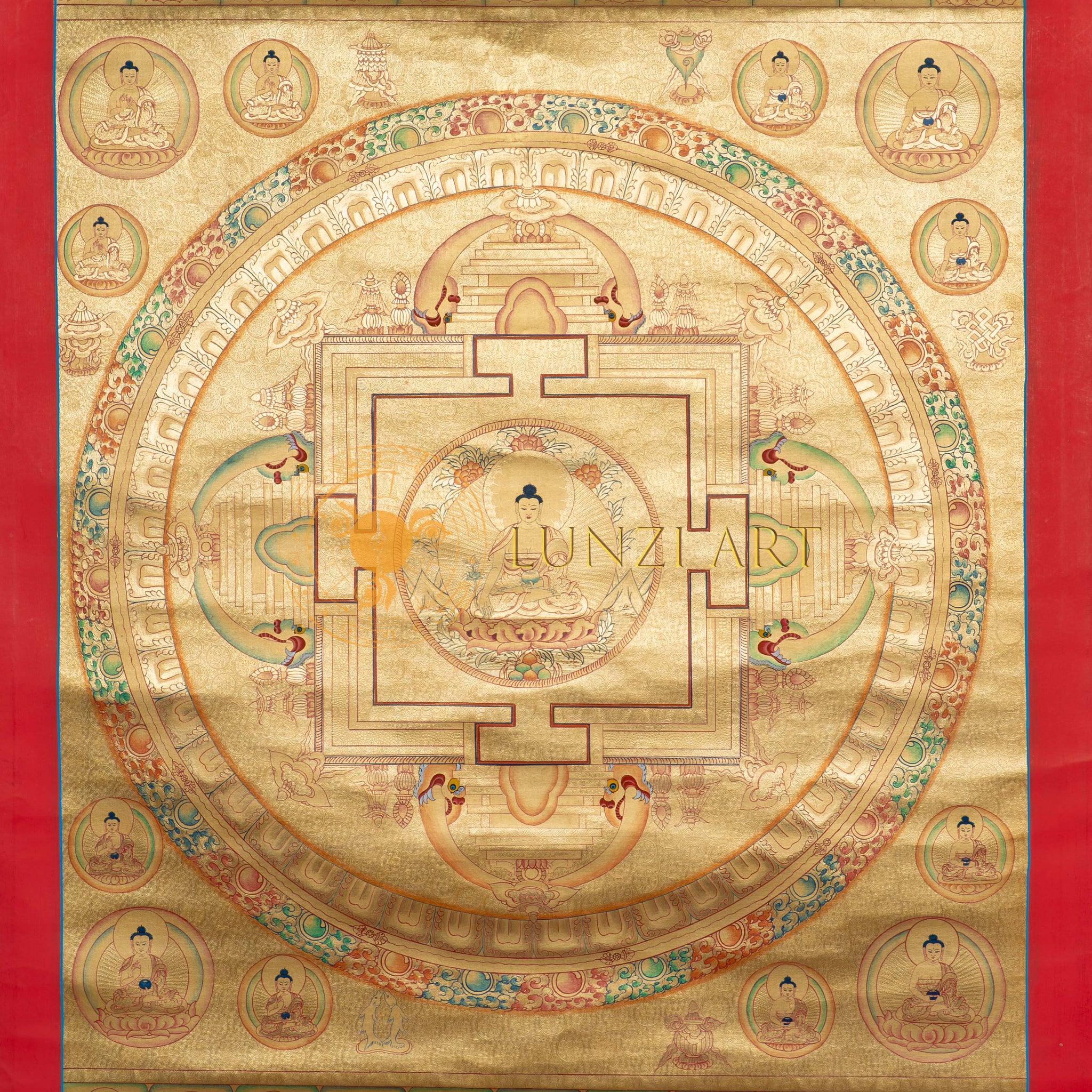 Handpainted Buddha Mandala Thangka