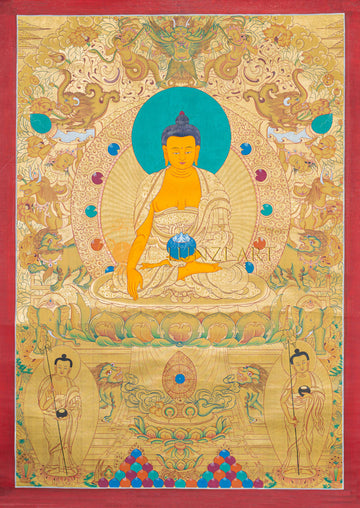 HandPainted Buddha Mara Thangka