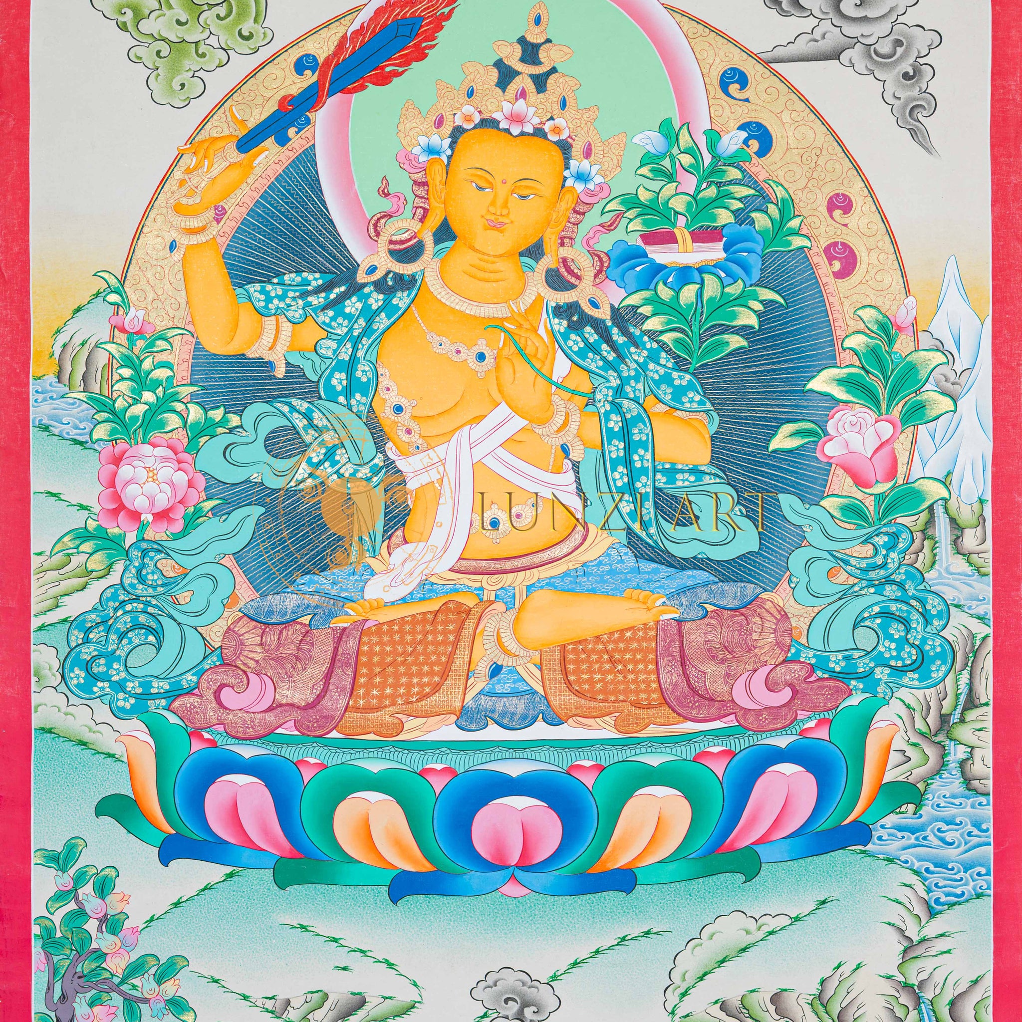 Handpainted Manjushree Thangka