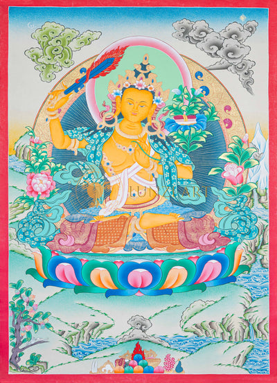 Handpainted Manjushree Thangka