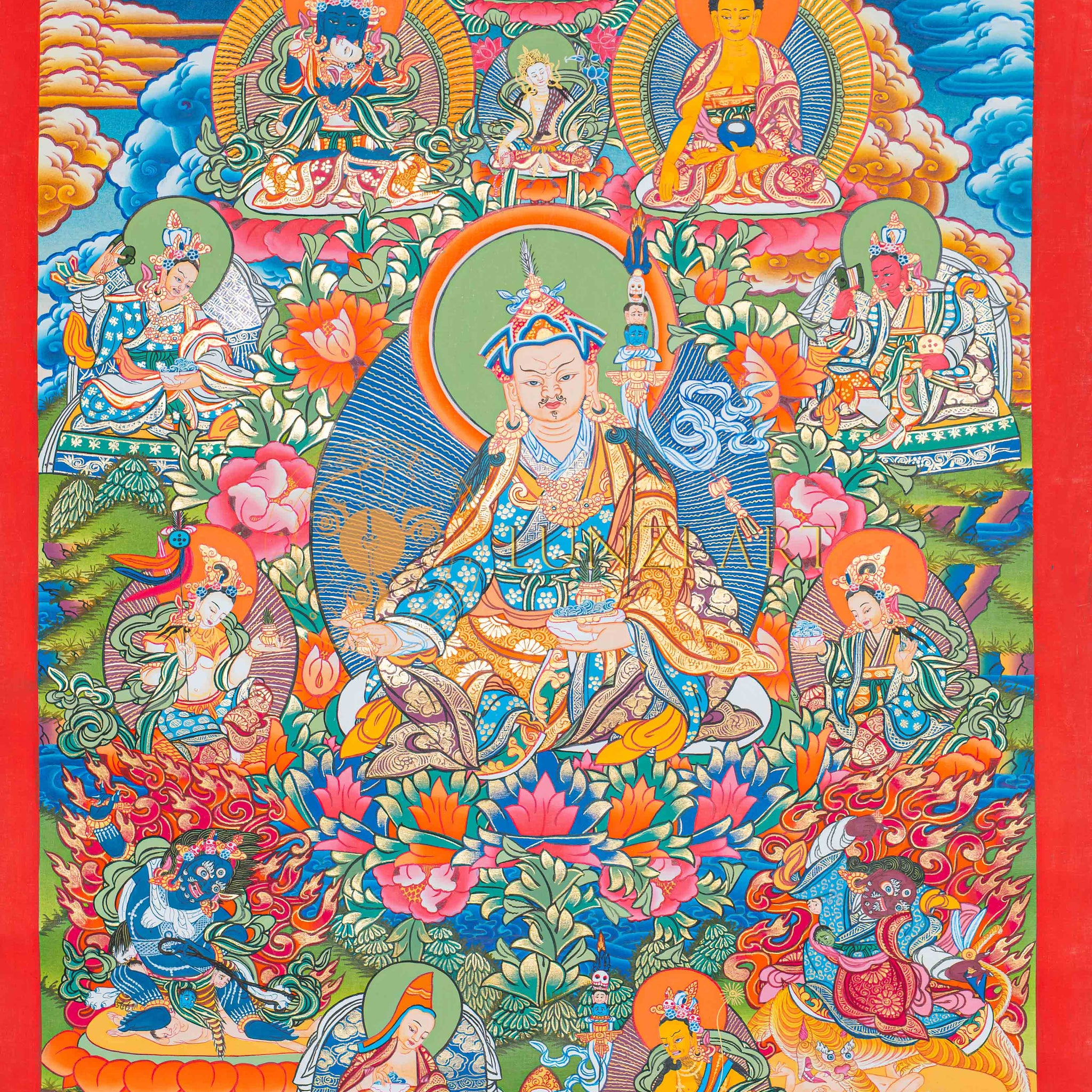 Hand-Painted Guru Rinpoche Thangka