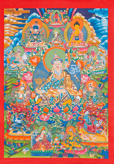 Hand-Painted Guru Rinpoche Thangka