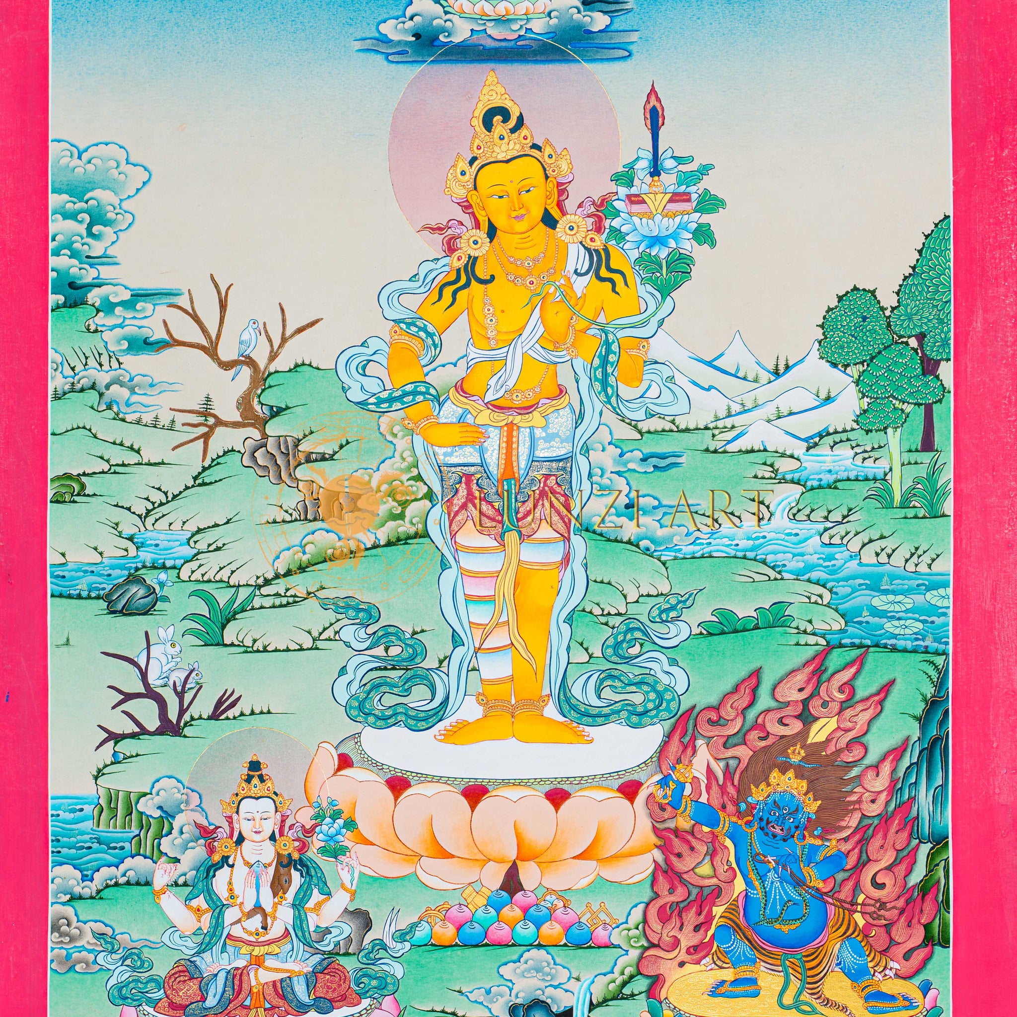 Hand-Painted Manjushree Thangka