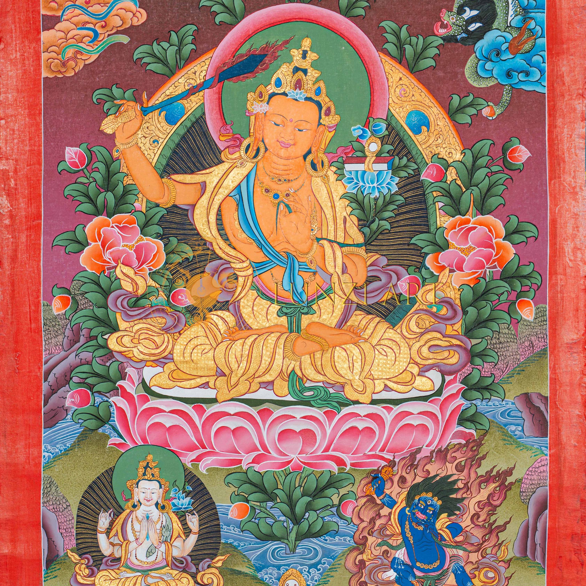 Hand-Painted Manjushree Thangka