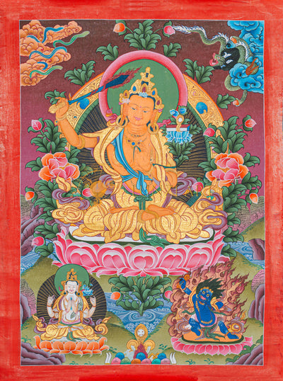 Hand-Painted Manjushree Thangka
