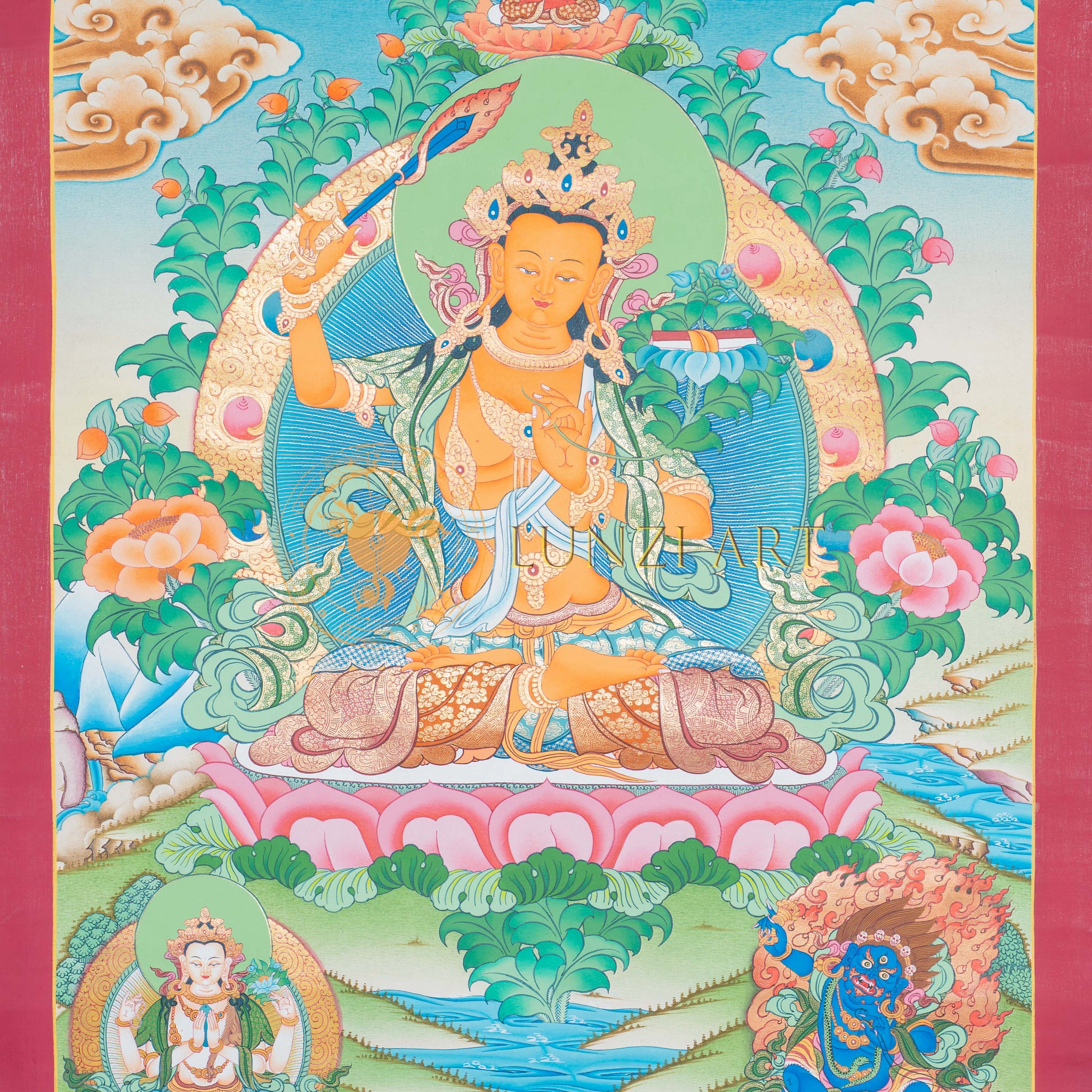 Hand-Painted Manjushree Thangka