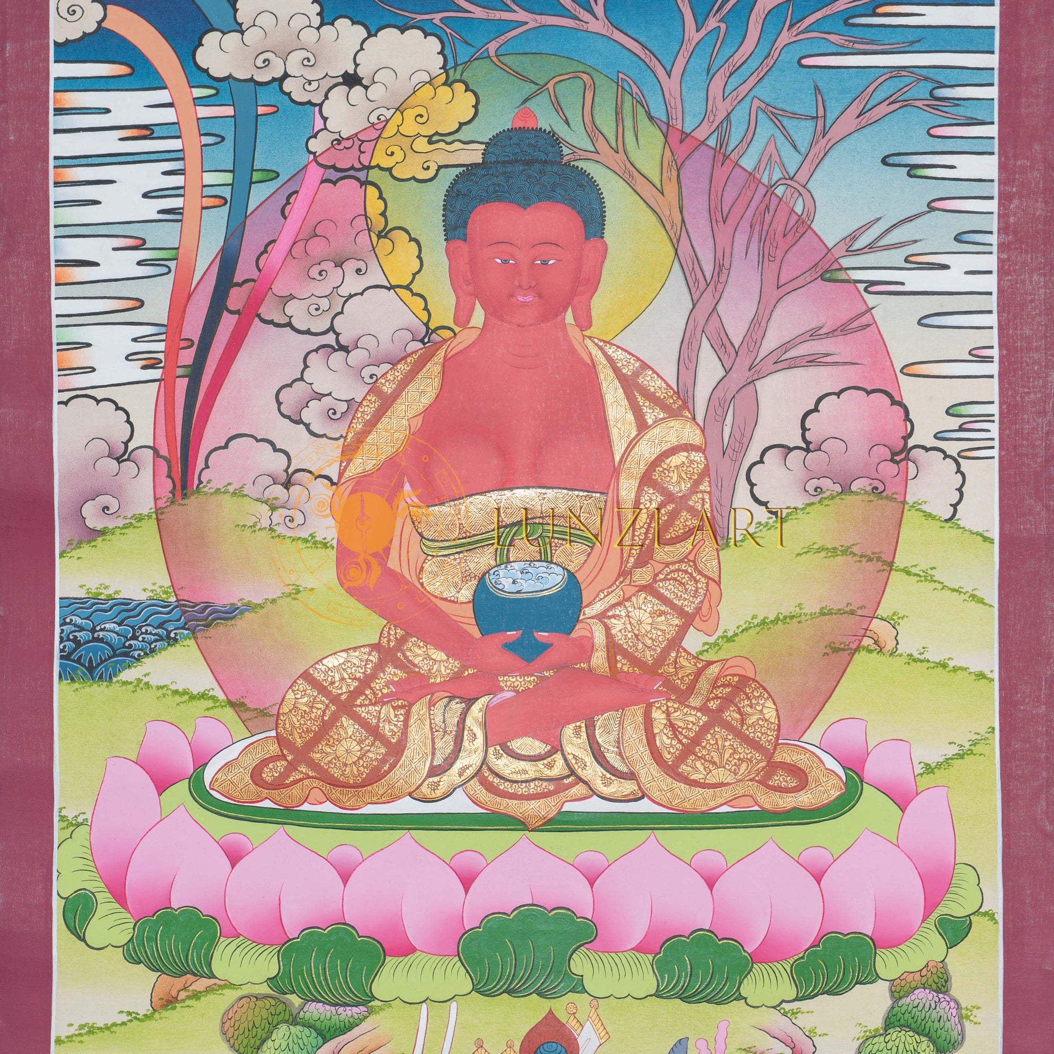 Hand-Painted Amitabha Thangka
