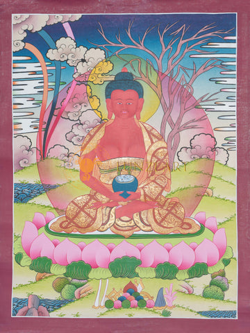 Hand-Painted Amitabha Thangka
