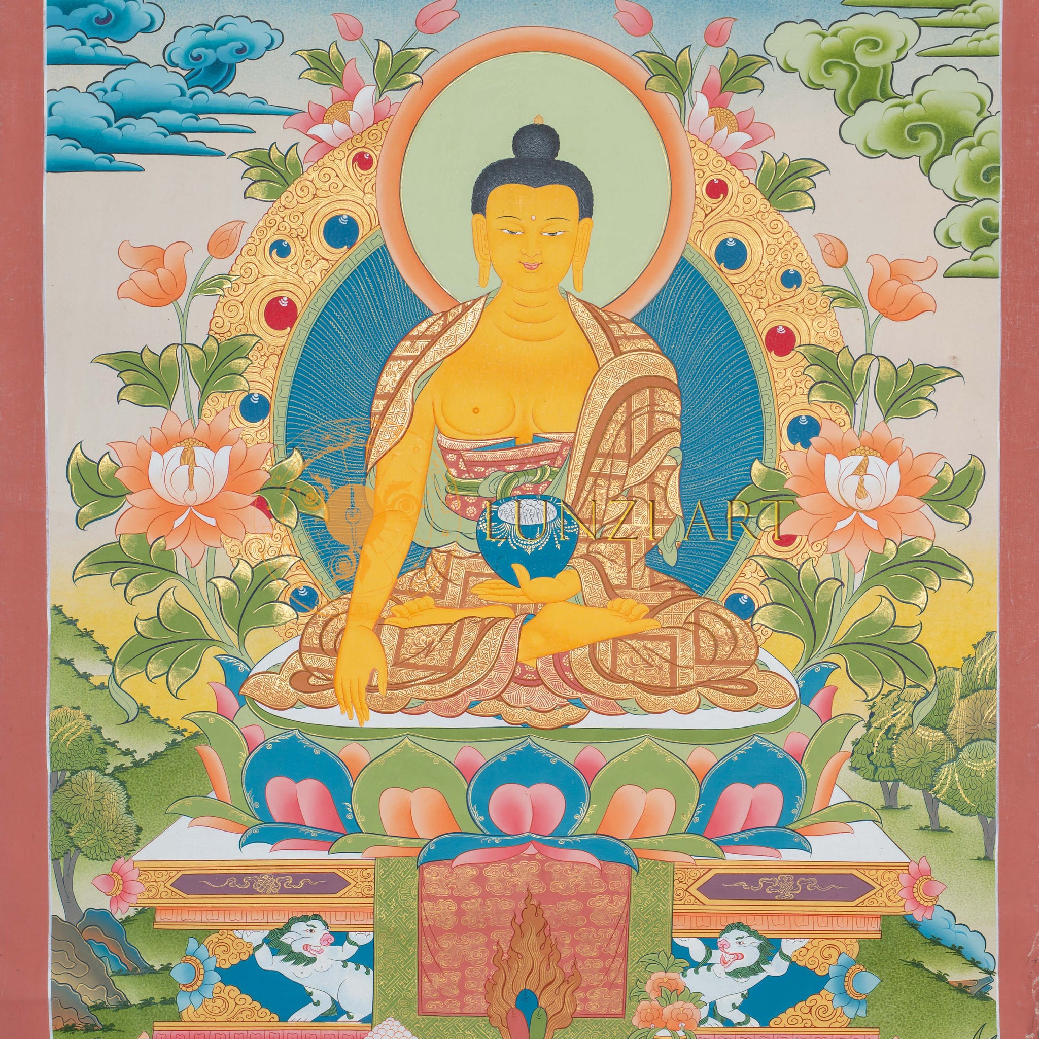 Hand-Painted Shakyamuni Buddha Thangka