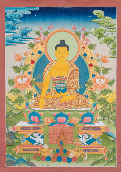 Hand-Painted Shakyamuni Buddha Thangka