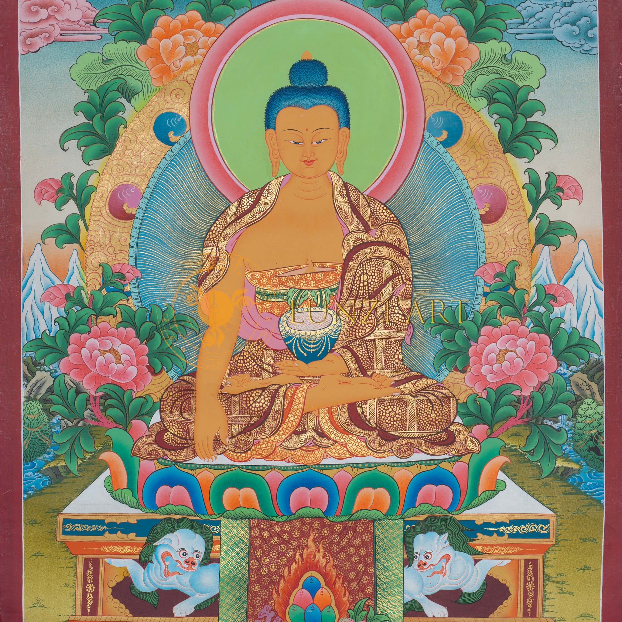 Hand-Painted Shakyamuni Buddha Thangka