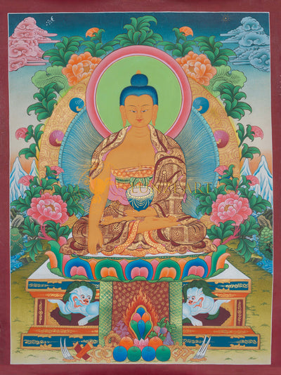 Hand-Painted Shakyamuni Buddha Thangka