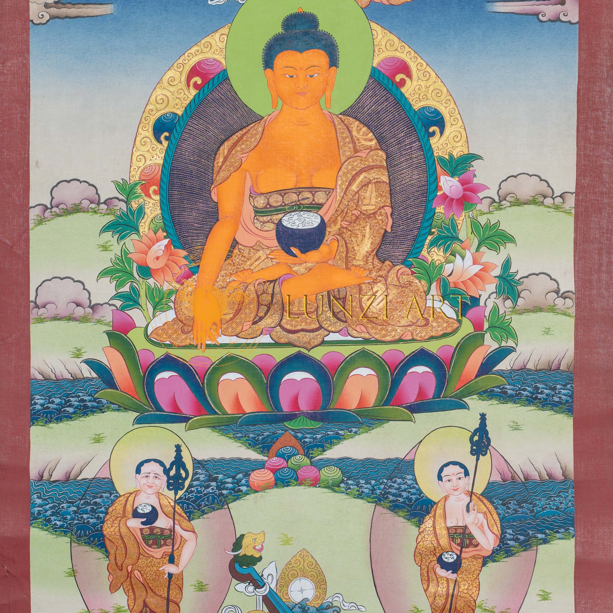 Hand-Painted Shakyamuni Buddha Thangka