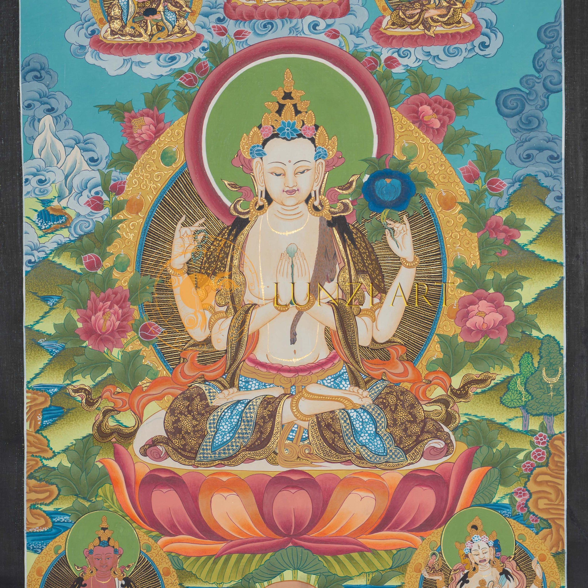 Hand-Painted Chenrezig Thangka