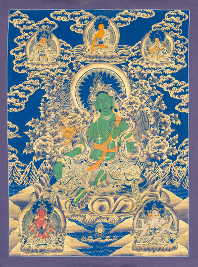 Hand-Painted Green Tara Thangka