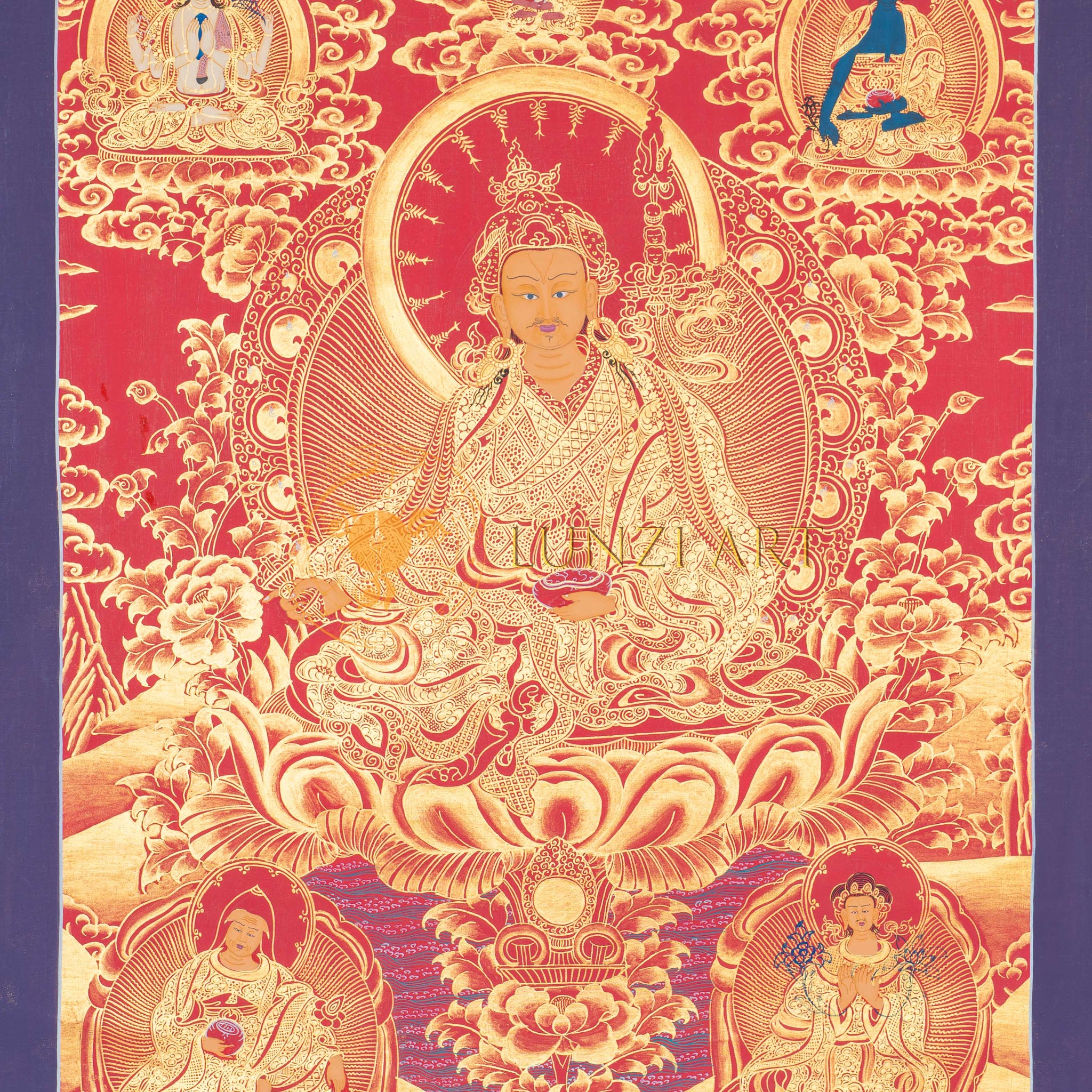 Hand-Painted Guru Rinpoche Thangka