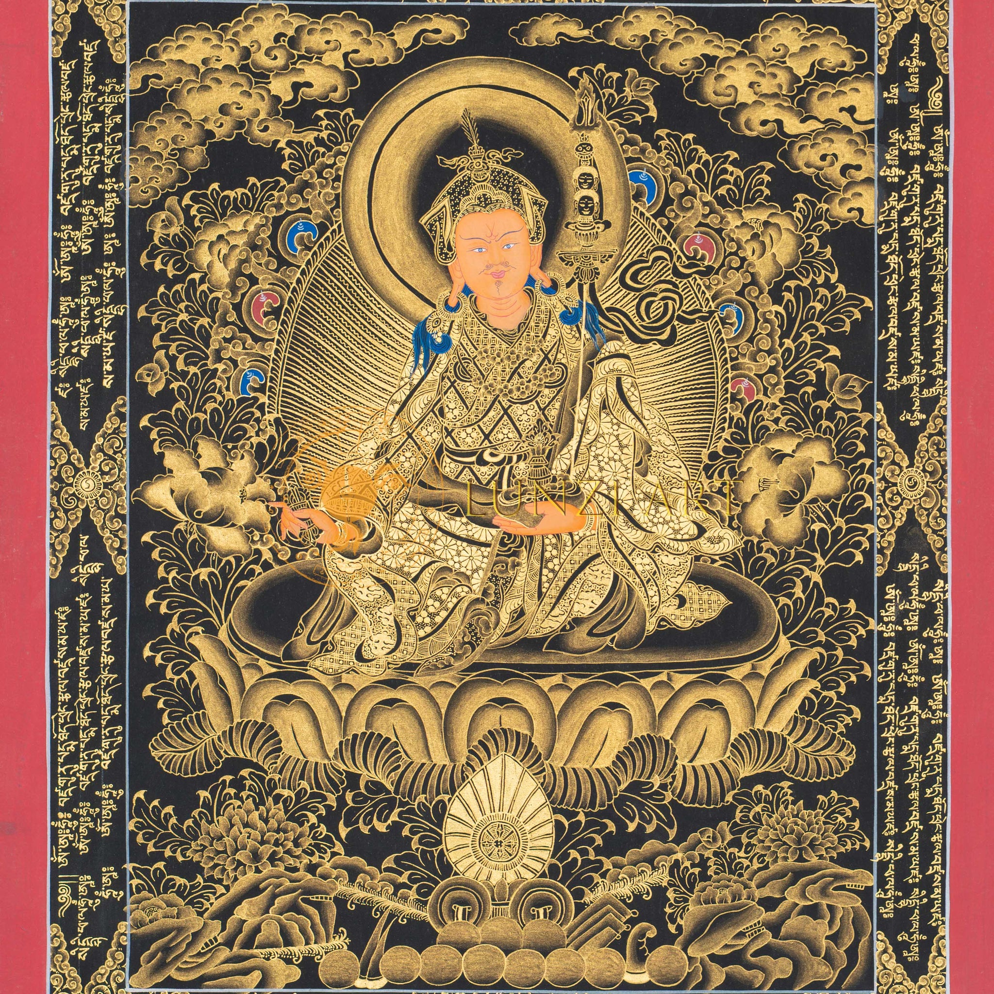 Hand-Painted Guru Rinpoche Thangka