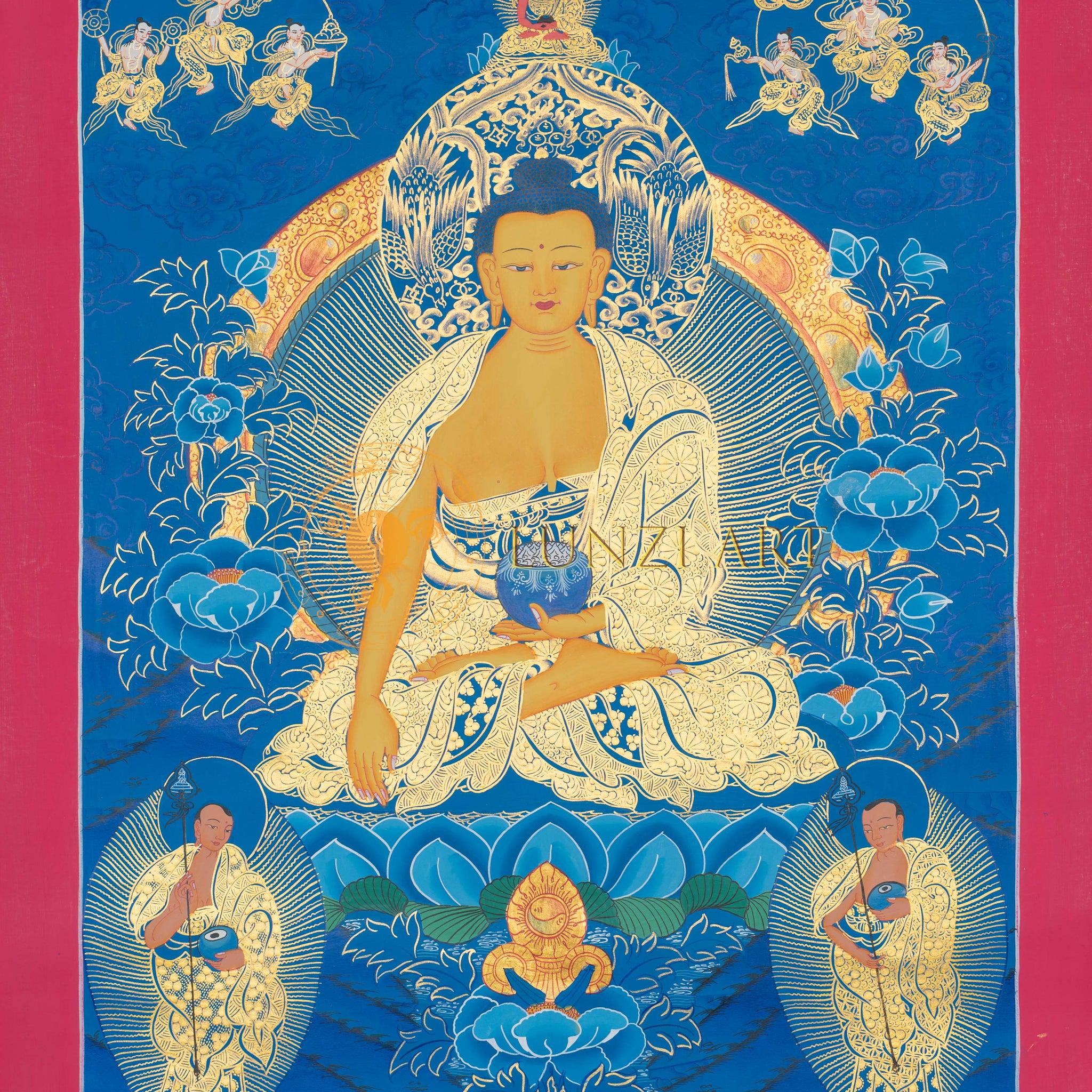 Hand-Painted Shakyamuni Buddha Thangka