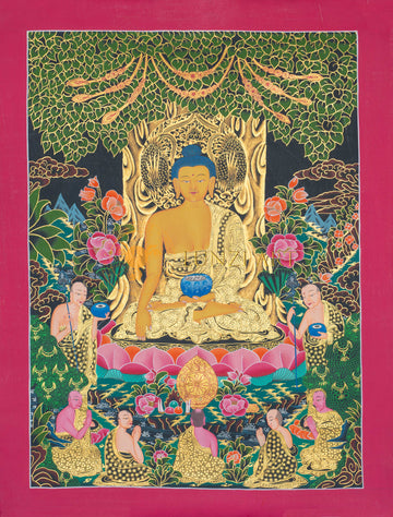 Hand-Painted Medicine Buddha Thangka