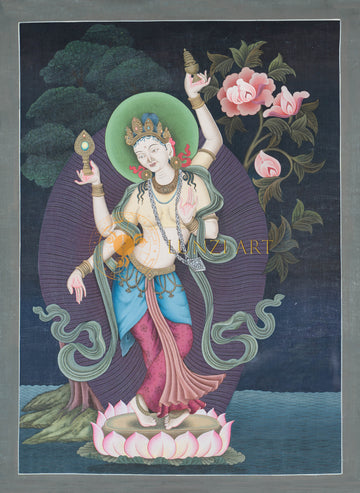 Hand-Painted Ganga Pauwa Thangka