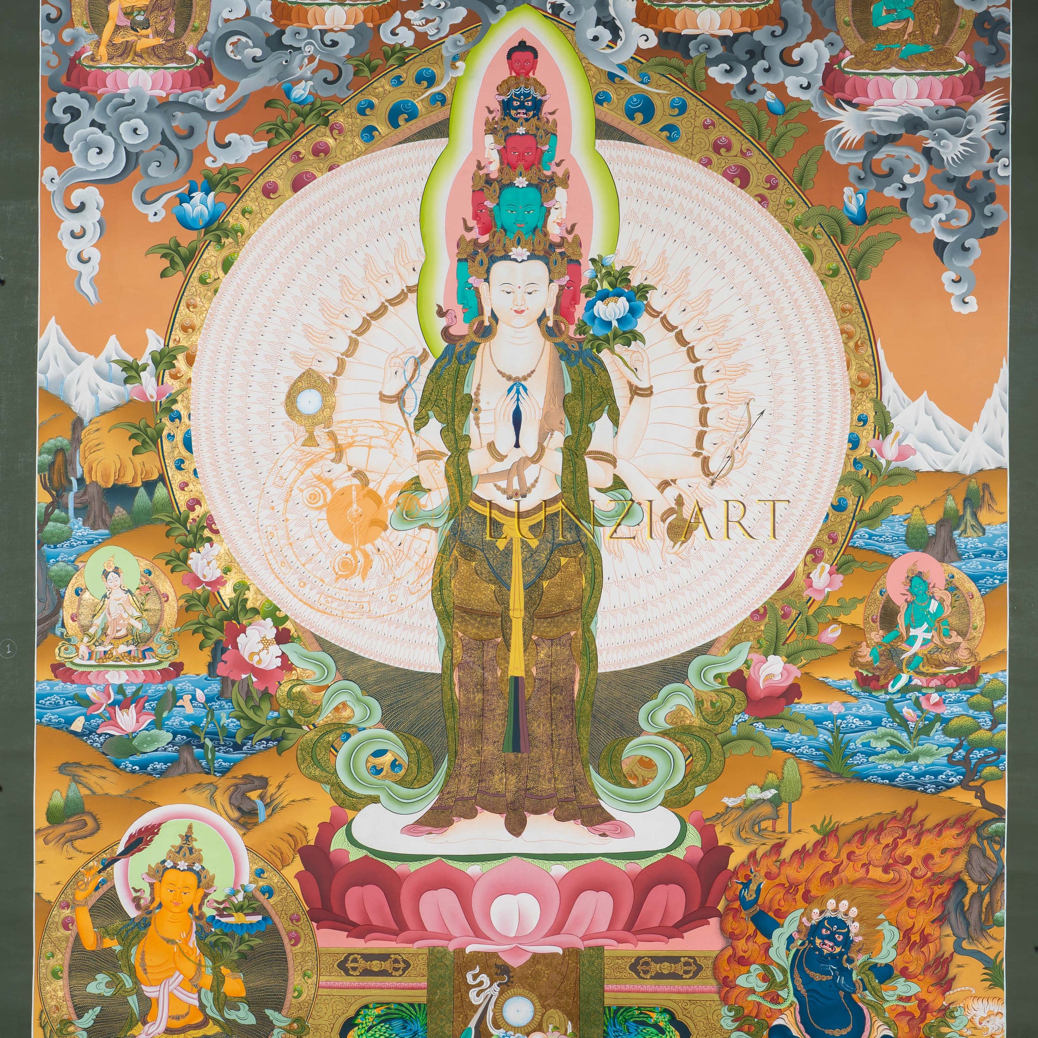 The Thousand-Armed Compassionate Avalokiteshvara Thangka