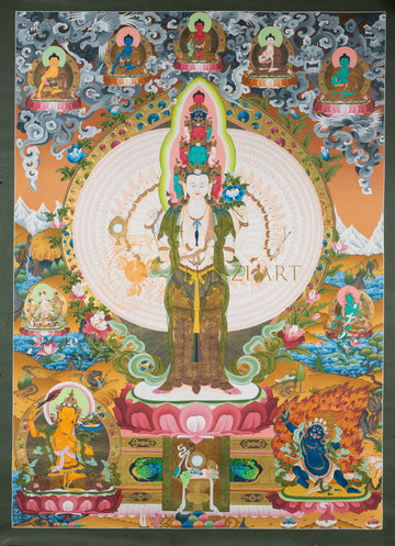 The Thousand-Armed Compassionate Avalokiteshvara Thangka