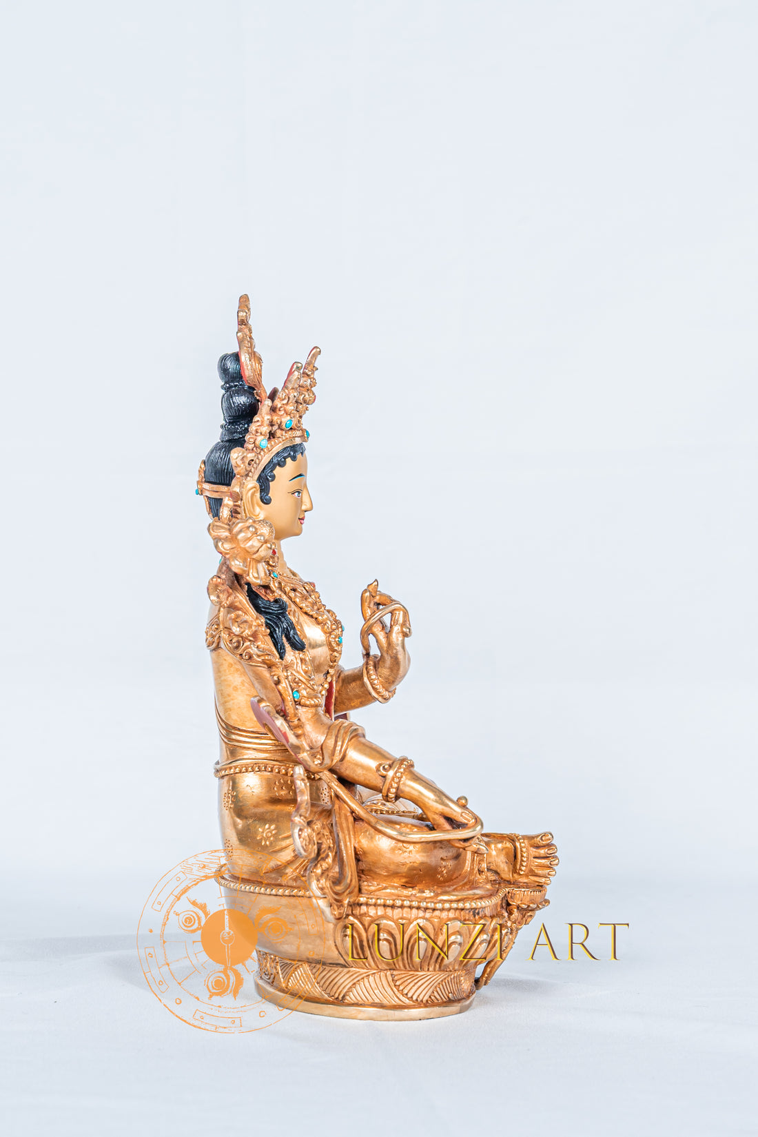 Green Tara Statue | Fully Gold-Plated Copper