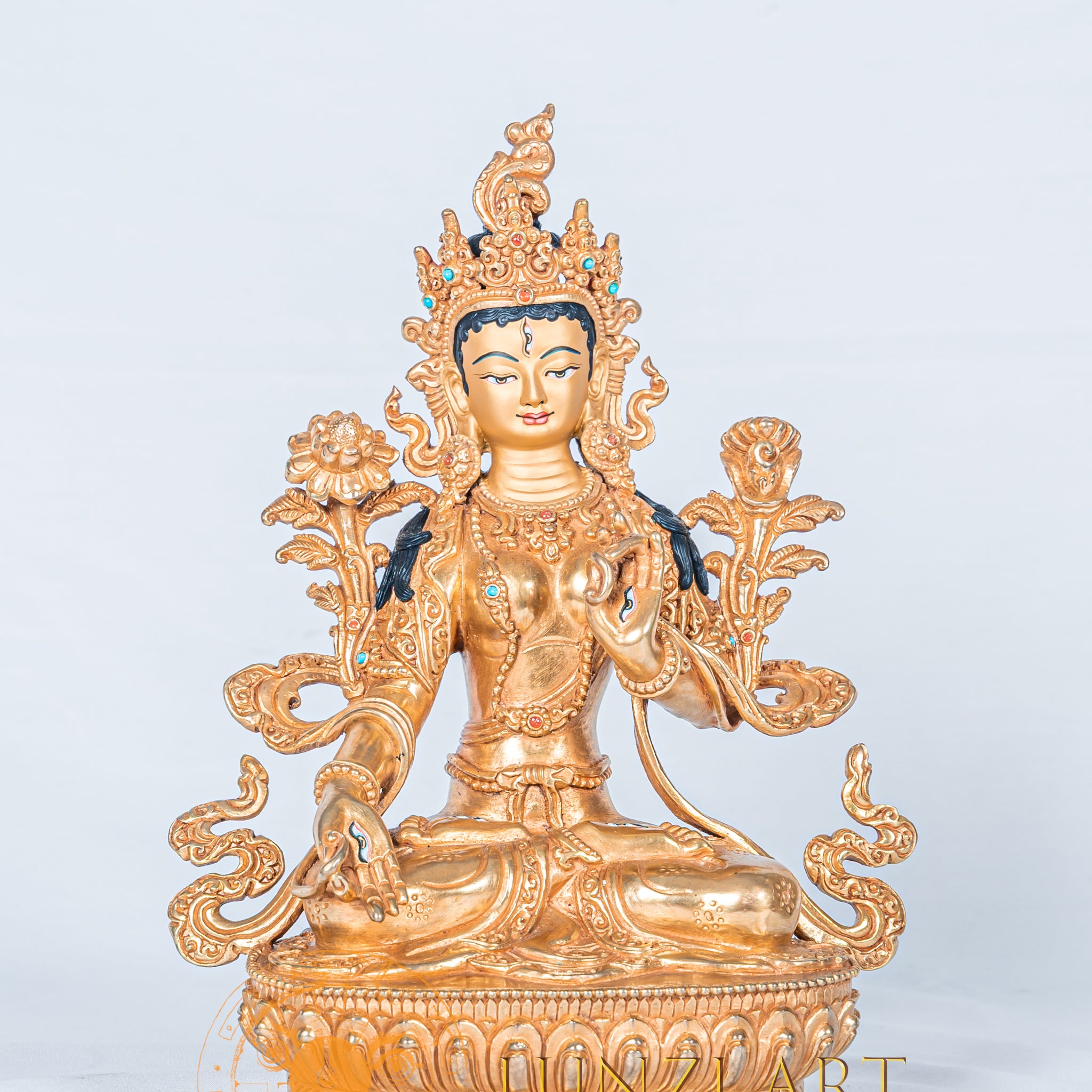 White Tara Statue | Fully Gold-Plated Copper