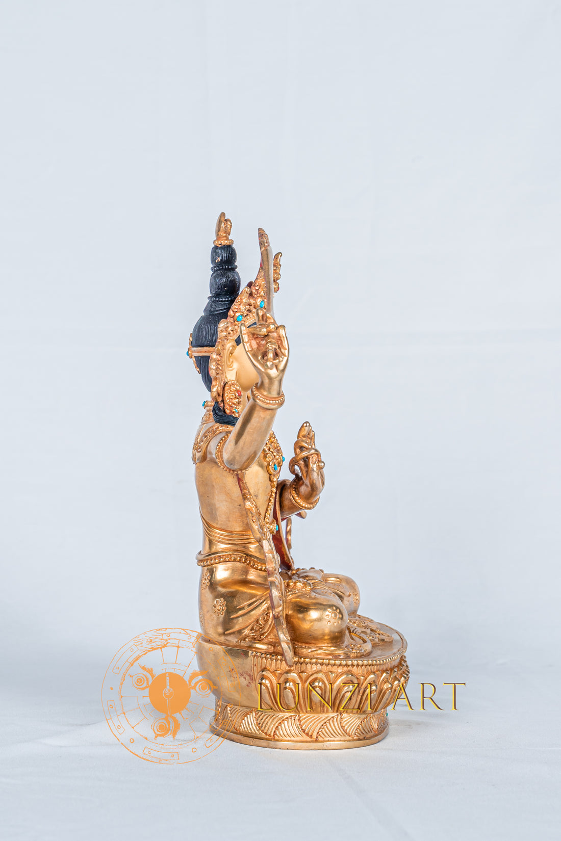 Manjushri Statue | Fully Gold-Plated Copper