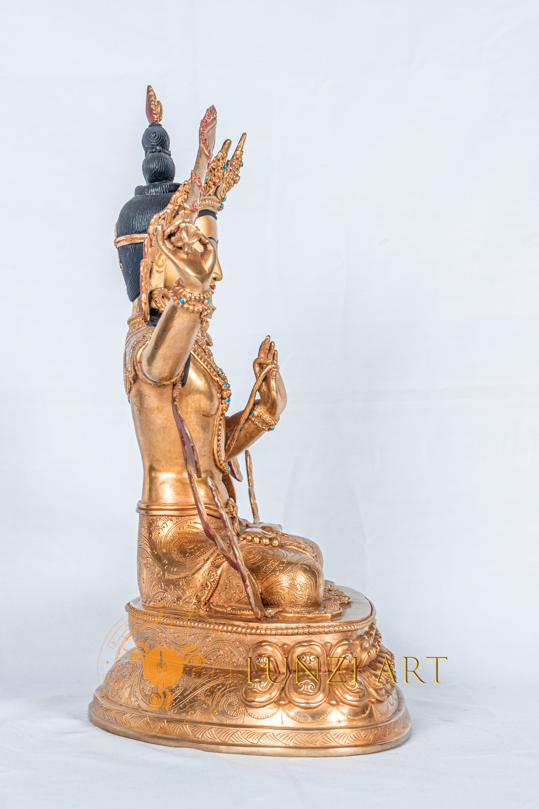 Manjushri Statue | Fully Gold-Plated Copper