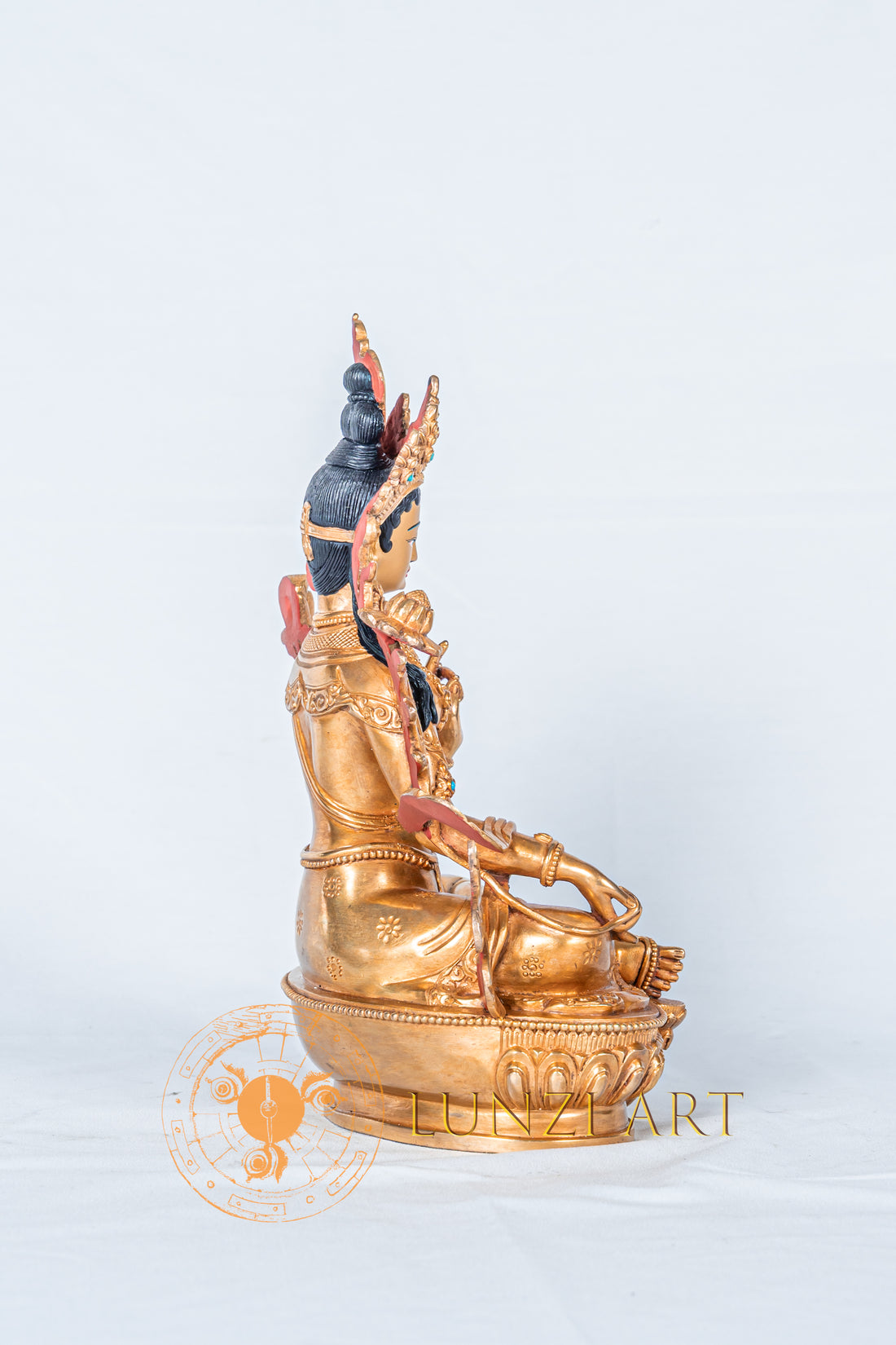 Green Tara Statue | Fully Gold-Plated Copper