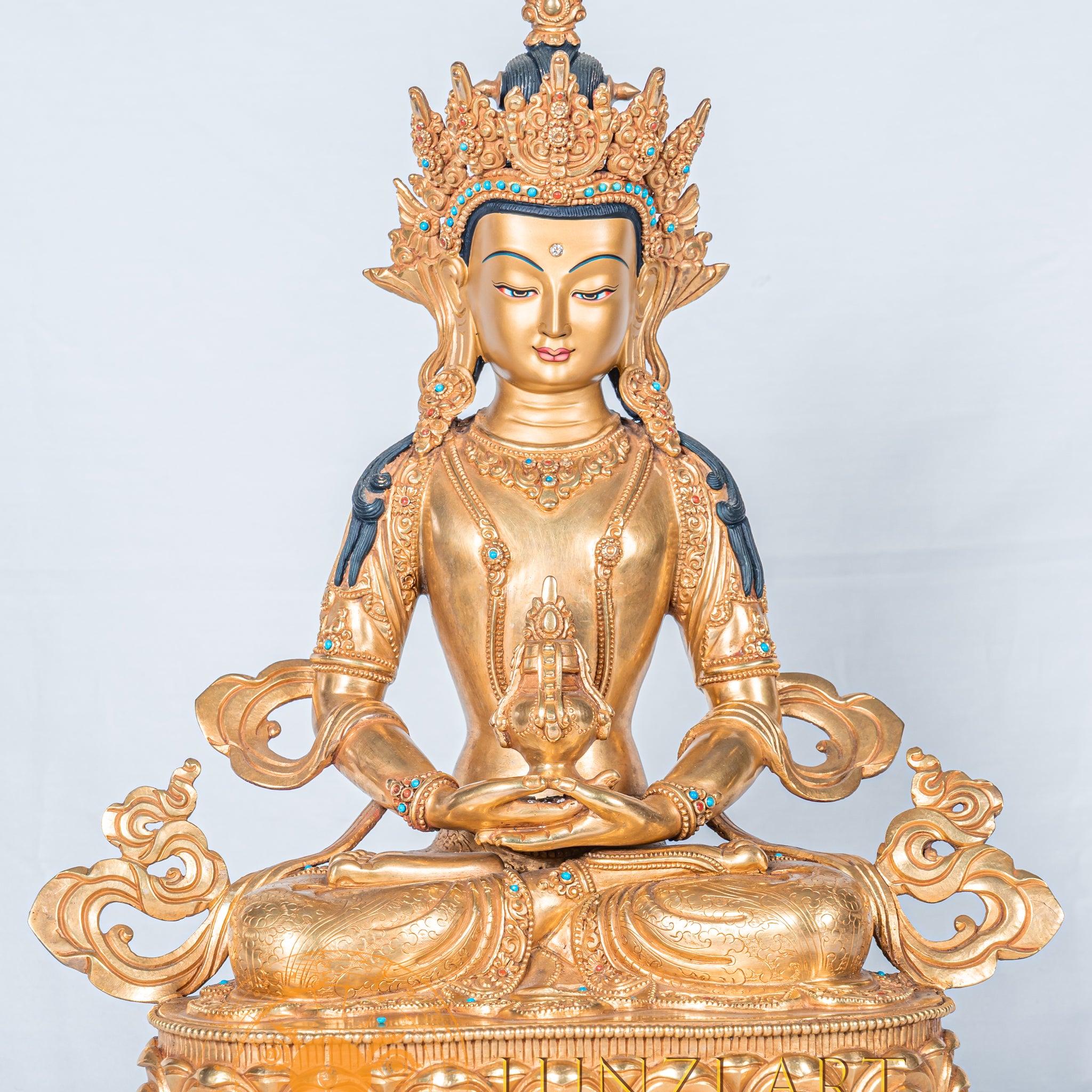 Amitayus Statue | Fully Gold-Plated Copper