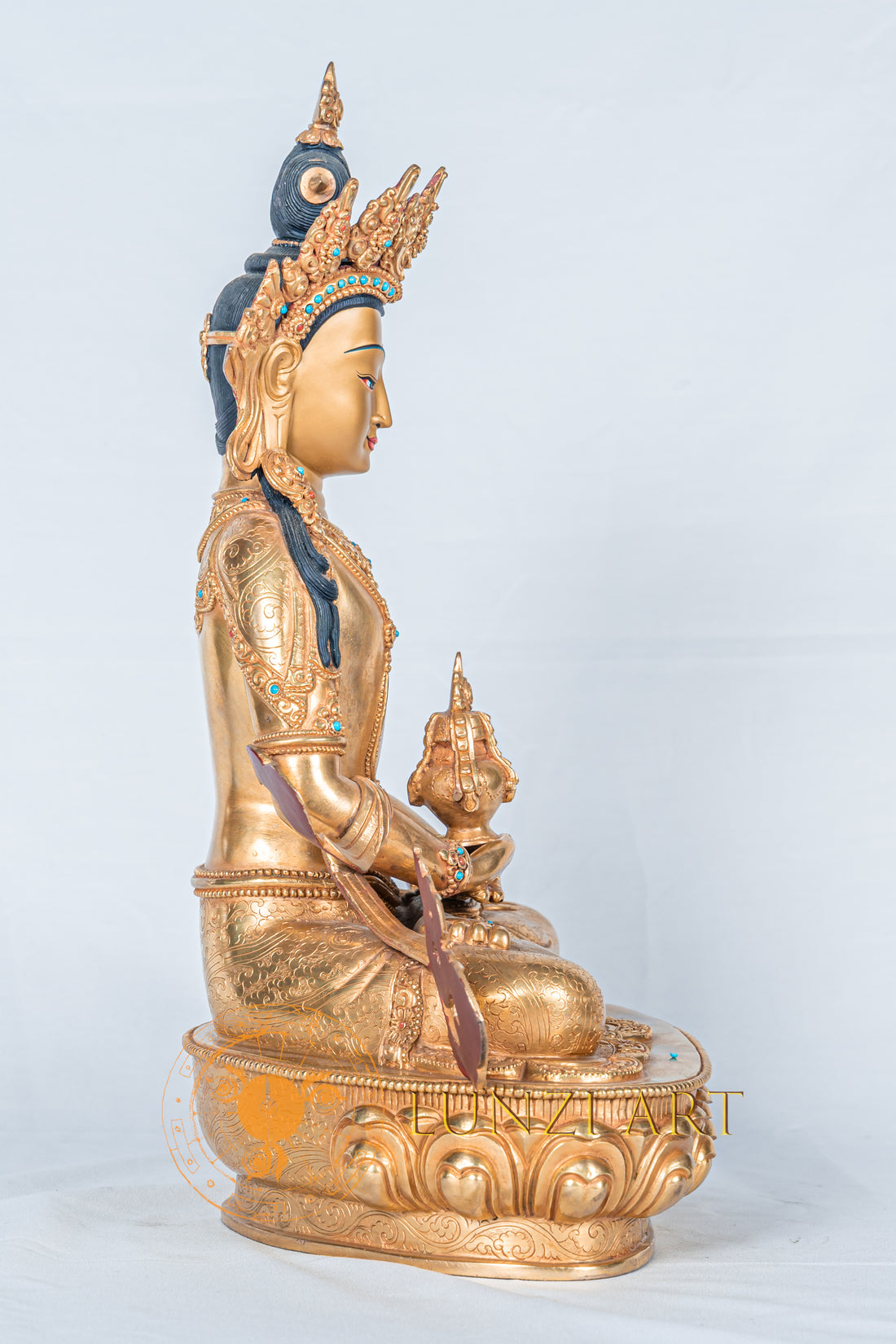 Amitayus Statue | Fully Gold-Plated Copper