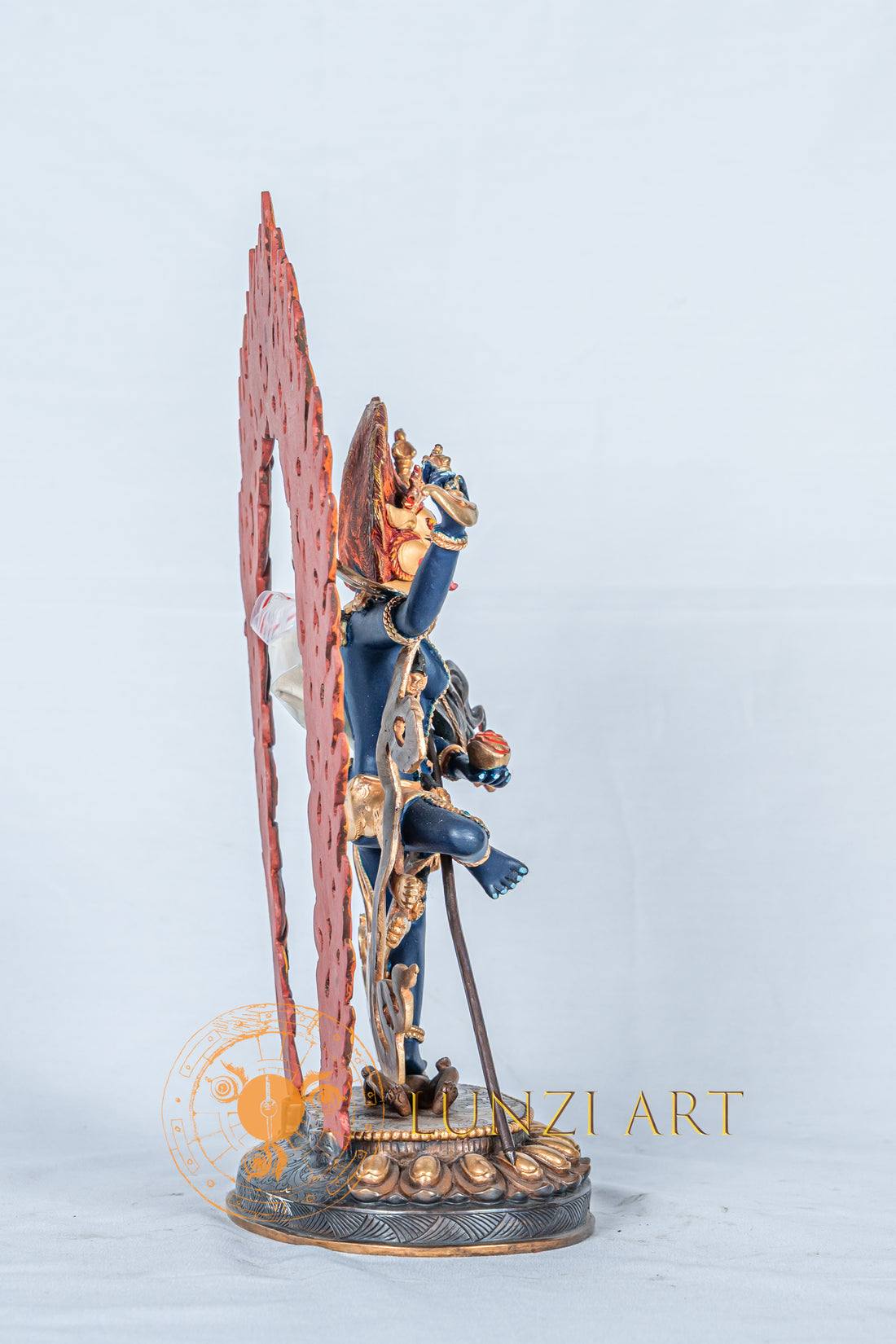 Simhamukha Statue | Copper with Partial Gold Plating