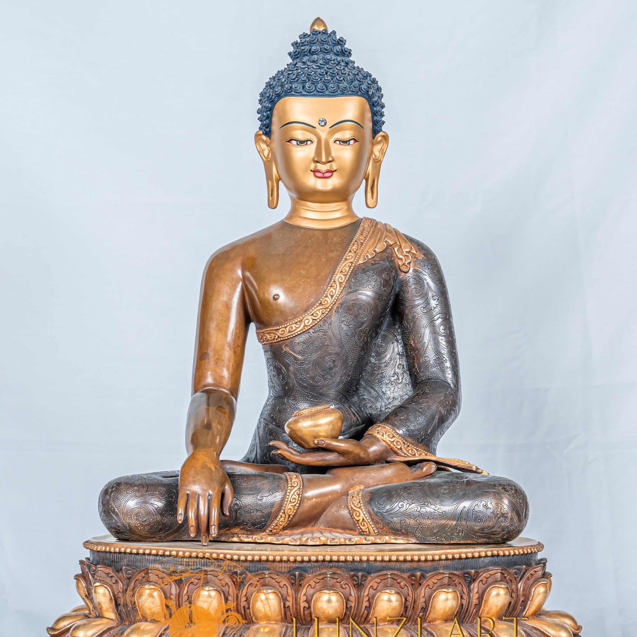 Shakyamuni Buddha Statue | Half Gold Plated