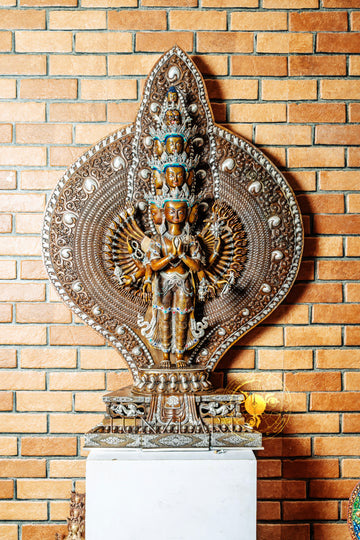 Large Multi-Faceted Thousand-Armed Avalokiteshvara Standing Statue — Masterfully Crafted by a Nationally Certified Artisan
