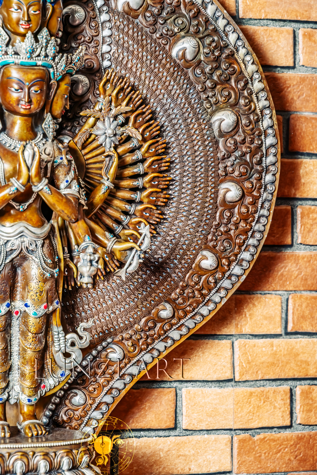 Large Multi-Faceted Thousand-Armed Avalokiteshvara Standing Statue — Masterfully Crafted by a Nationally Certified Artisan
