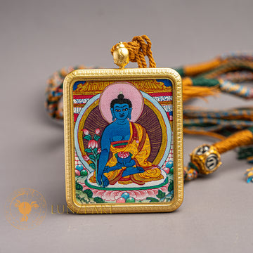 Medicine Buddha Ghau Thangka Locket: The Supreme Healer