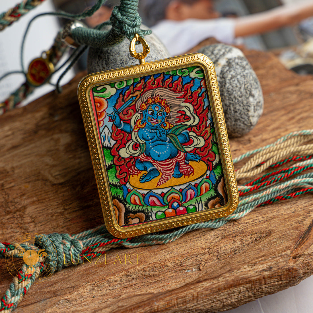 Vajrapani Ghau Thangka Locket: Dynamic Power & Protection