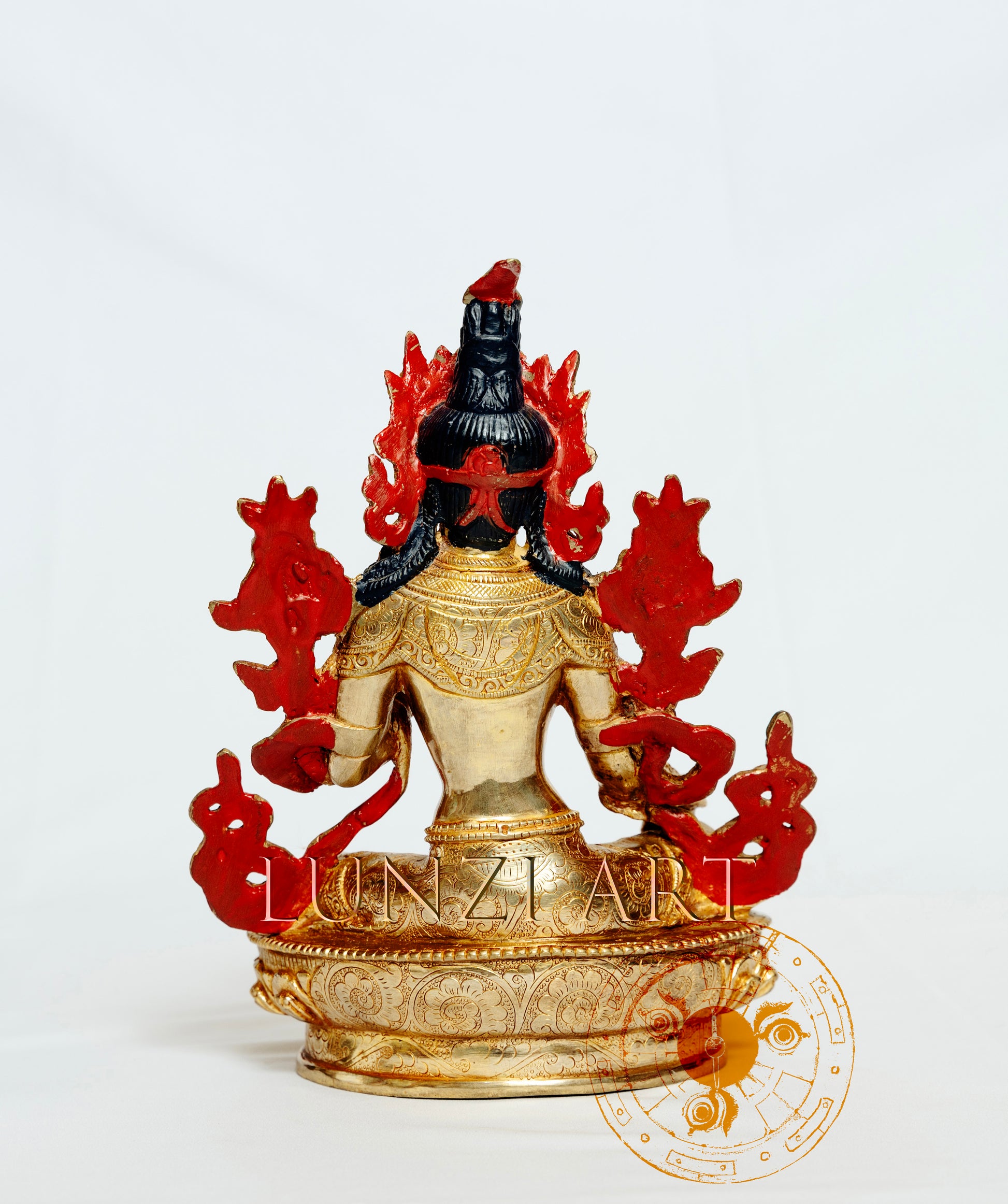 Full Gold-Plated Brass Green Tara - statues