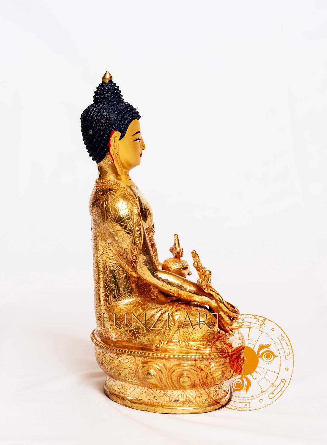 Full Gold-Plated Brass Medicine Buddha - statues