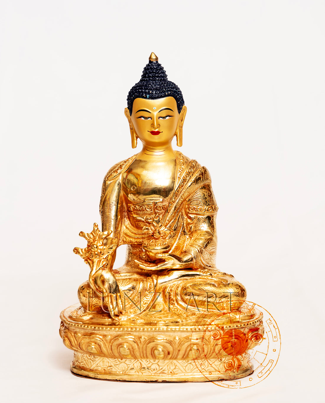 Full Gold-Plated Brass Medicine Buddha - statues
