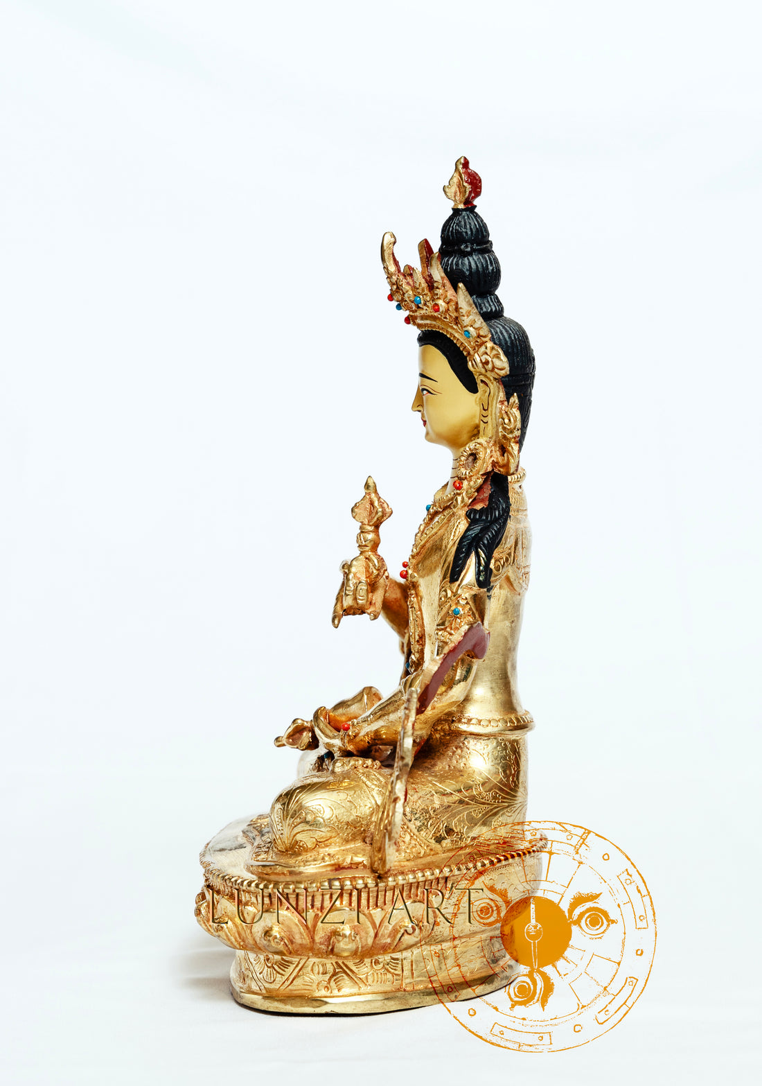 Full Gold Plated Brass Vajrasattva - statues