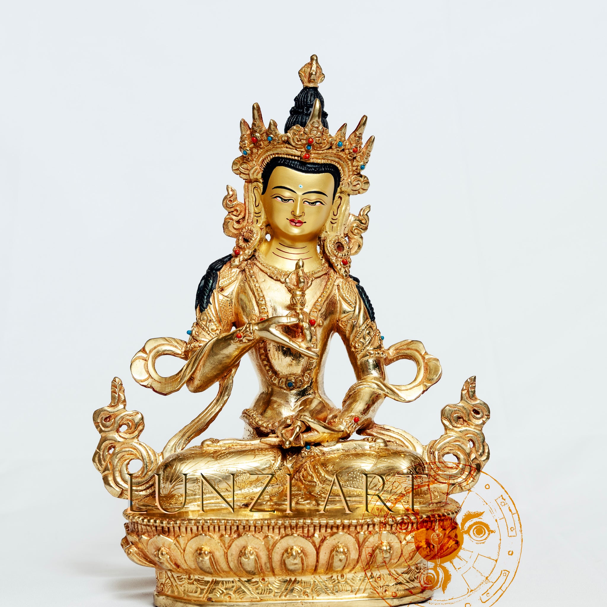 Full Gold Plated Brass Vajrasattva - statues