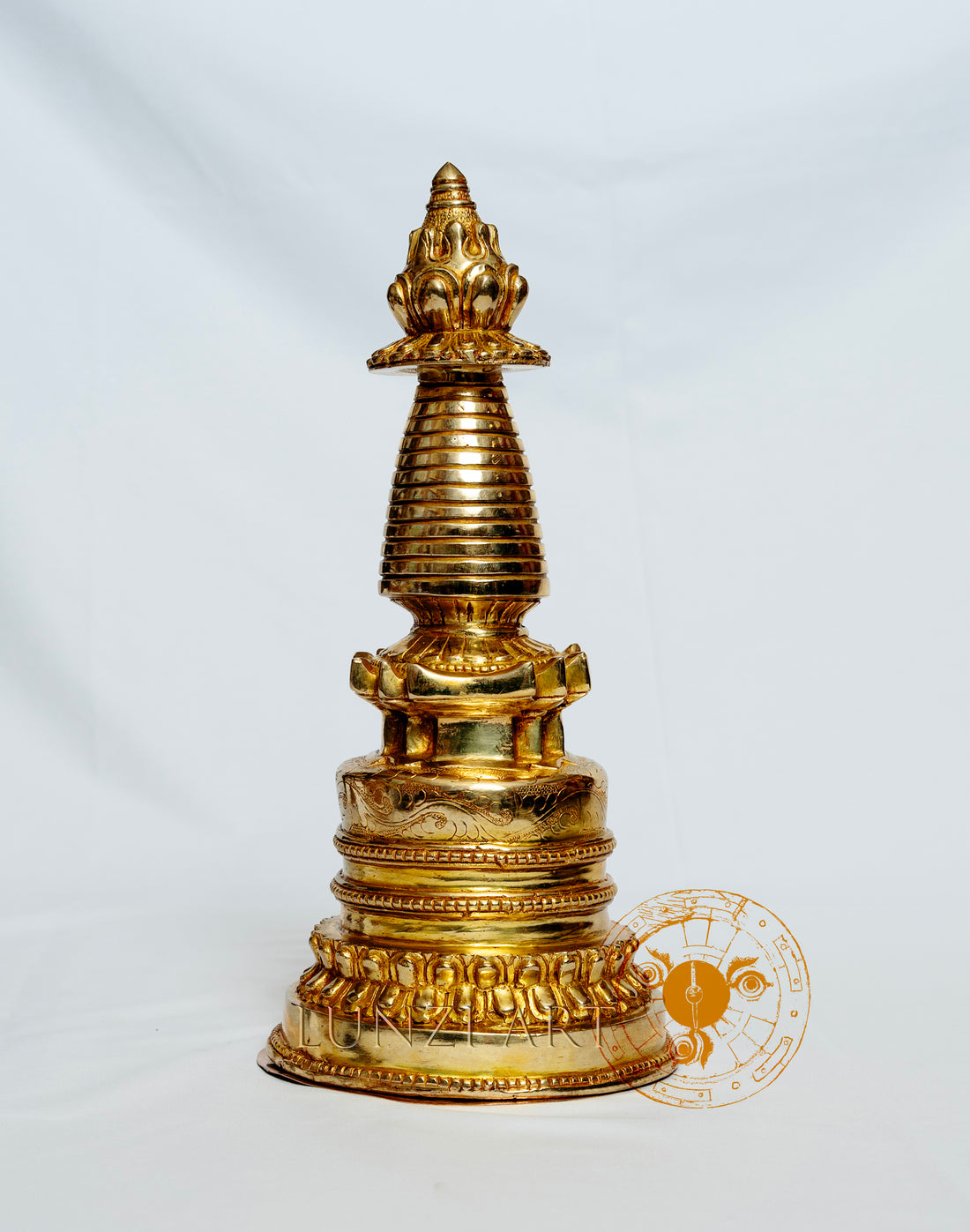 Full Gold Plated Kadampa Style Stupa Chaitya Chorten - statues
