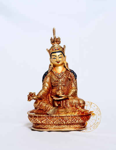 Full Gold-plated Brass Guru Rinpoche - statues